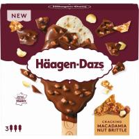 Helado Bombón crema vainilla-macadamia HAAGEN DAZS, pack 3x80 ml