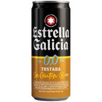 Cerveza 0,0 tostada sin gluten ESTRELLA GALICIA, lata 33 cl Cerveza 0,0 tostada sin gluten ESTRELLA GALICIA, lata 33 cl