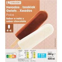 Pols de nata i xocolata EROSKI, pack 8x35 g Pols de nata i xocolata EROSKI, pack 8x35 g
