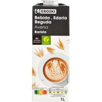Beguda vegetal de civada barista EROSKI, brik 1 l