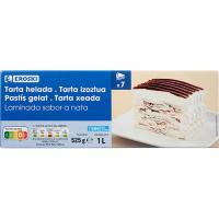 Pastís gelat laminat de nata EROSKI, caixa 1 litre Pastís gelat laminat de nata EROSKI, caixa 1 litre