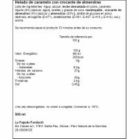 Helado de caramelo y almendra LA FAGEDA, tarrina 500 ml
