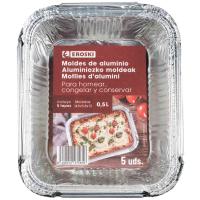 Motlle d'alumini rectangular 0,5 l EROSKI, pack 5 u