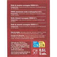 Motlle d'alumini rectangular 0,5 l EROSKI, pack 5 u