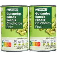 Guisantes finos EROSKI, pack 2x95 g Guisantes finos EROSKI, pack 2x95 g