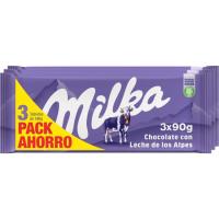 Chocolate con leche MILKA, pack 3x90 g Chocolate con leche MILKA, pack 3x90 g
