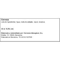 Cerveza artesana PILS ALMOGÀVER, botellín 33 cl