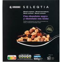 Muesli crujiente chocolate c/ leche y negro SELEQTIA, caja 500 g Muesli crujiente chocolate c/ leche y negro SELEQTIA, caja 500 g