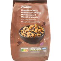 Muesli crujiente con chocolate EROSKI, bolsa 500 g Muesli crujiente con chocolate EROSKI, bolsa 500 g