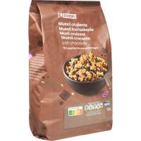 Muesli crujiente con chocolate EROSKI, bolsa 500 g