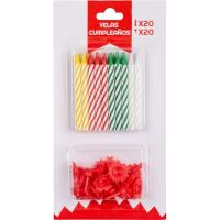 Espelmes d'aniversaris amb suport, pack 20 u