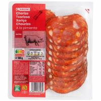 Xoriço extra al pebre EROSKI, rodanxes, safata 100g Xoriço extra al pebre EROSKI, rodanxes, safata 100g