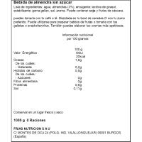 Bebida de almendras zero azúcar EL ALMENDRO, brik 1 litro