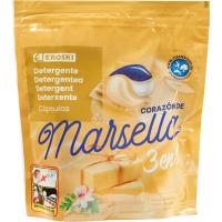 Detergent en càpsules 3n1 cor de marsella EROSKI, 24 dosi Detergent en càpsules 3n1 cor de marsella EROSKI, 24 dosi