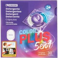 Detergent en càpsules 5n1 especial color plus EROSKI, 30 dosi Detergent en càpsules 5n1 especial color plus EROSKI, 30 dosi