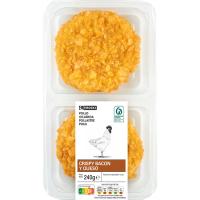 Hamburguesa de pollo crispy c/ bacón-queso EROSKI, bandeja 240 g Hamburguesa de pollo crispy c/ bacón-queso EROSKI, bandeja 240 g