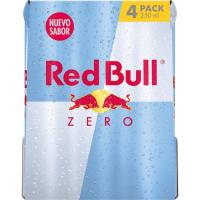 Bebida energética sin azúcar RED BULL, pack 4 x 25 cl Bebida energética sin azúcar RED BULL, pack 4 x 25 cl