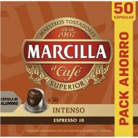 Café intenso compatible con Nespresso MARCILLA, caja 50 uds Café intenso compatible con Nespresso MARCILLA, caja 50 uds