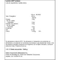 Llet sencera KAIKU, ampolla 1,5 litres