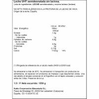 Llet semidesnatada sense lactosa KAIKU, ampolla 1,5 litres