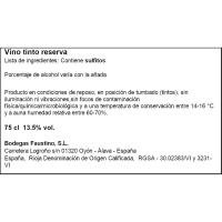 Vi negre Reserva D.O. Rioja FAUSTINO V, ampolla 75 cl