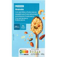 Granola amb llavors baix en sucre EROSKI, caixa 400 g Granola amb llavors baix en sucre EROSKI, caixa 400 g