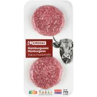 Hamburguesa de vaca madurada EROSKI, pack 2x120 g