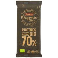 Chocolate cobertura postres 70% cacao Bio TORRAS, tableta 170 g