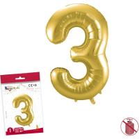 Globo metal·litzat color or 40 cm nº3 GLOBOLANDIA, 1 u