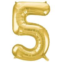 Globo metal·litzat color or 40 cm nº5 GLOBOLANDIA, 1 u