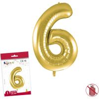 Globo metal·litzat color or 40 cm nº6, GLOBOLANDIA, 1 u