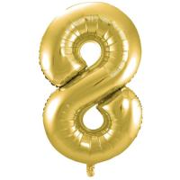 Globo metal·litzat color or 40 cm núm. 8 GLOBOLANDIA, 1 u