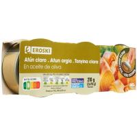 Atún claro en aceite de oliva EROSKI, pack 3x70 g