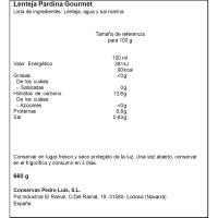 Llentia pardina PEDRO LUIS, flascó 500 g