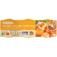 Atún claro en aceite de girasol EROSKI, pack 3x70 g Atún claro en aceite de girasol EROSKI, pack 3x70 g