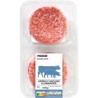Hamburguesa mixta EROSKI, 6 uds, bandeja 540 g