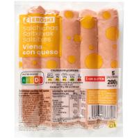 Salsitxa amb formatge EROSKI, sobre 200 g