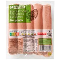Salsitxes de pit d'indiot EROSKI, sobre 200 g