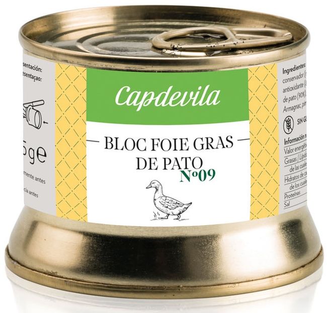 Bloc de foie gras d'ànec CAPDEVILA, llauna 135 g