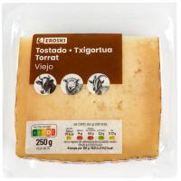 Formatge vell mescla torrat EROSKI, tascó 250 g