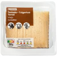 Formatge vell mescla torrat tallat EROSKI, tascó 250 g