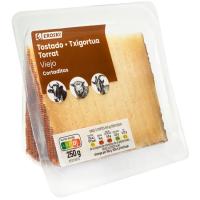 Formatge vell mescla torrat tallat EROSKI, tascó 250 g