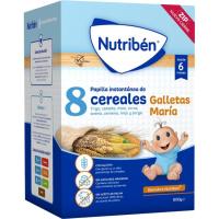 Papilla 8 cereales con galleta desde 6º mes NUTRIBEN, caja 600 g Papilla 8 cereales con galleta desde 6º mes NUTRIBEN, caja 600 g