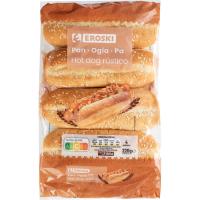 Hot dog rústic 4 uds EROSKI, paquet 220 g Hot dog rústic 4 uds EROSKI, paquet 220 g