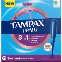 Tampón super plus extra 3n1 TAMPAX PEARL ULTRA, caja 15 uds Tampón super plus extra 3n1 TAMPAX PEARL ULTRA, caja 15 uds