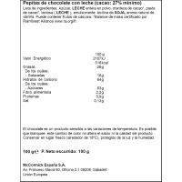 Chips de xocolata amb llet VAHINÉ, bossa 100 g