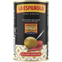 Olives farcides d'anxoves L'Escala LA ESPAÑOLA, llauna 130 g Olives farcides d'anxoves L'Escala LA ESPAÑOLA, llauna 130 g