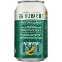 Cervesa 0,0 sense filtrar i sense gluten EL AGUILA, llauna 33 cl