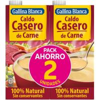 Brou líquid de carn GALLINA BLANCA, brick pack 2x1 litre
