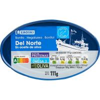 Bonito en aceite de oliva EROSKI, lata 111 g Bonito en aceite de oliva EROSKI, lata 111 g
